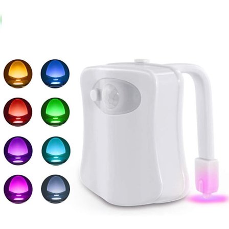 Toiletlampe LED natlys Bevægelsessensor Toilet / Badeværelse, ZQKLA