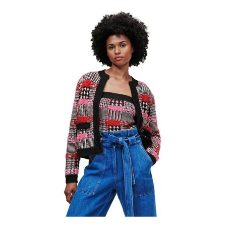 Karl Lagerfeld, Cardigan Boucle Knit Czerwony, Kobieta, Rozmiar: L