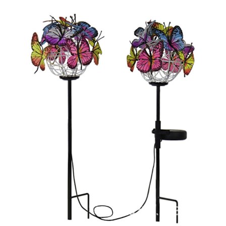 2PACK Butterfly Ball Wind Chime lamppu Butterfly LED aurinkovalo