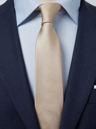 John Henric Men's Champagne Tie Plain Size 6,5