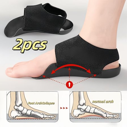 To indlægssåler, der giver svangstøtte og stødabsorbering til hælen, kompatible med forskellige typer fodtøj. De er designet ergonomisk