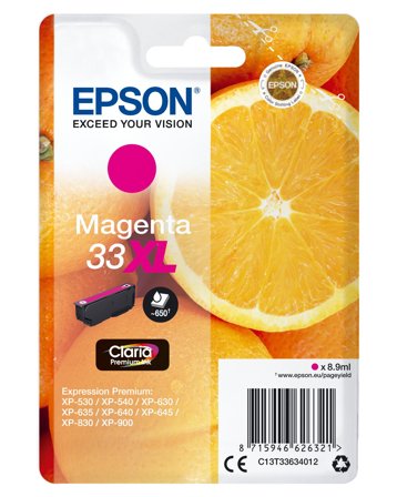 Epson 33XL - XL - magenta - original - blekkpatron