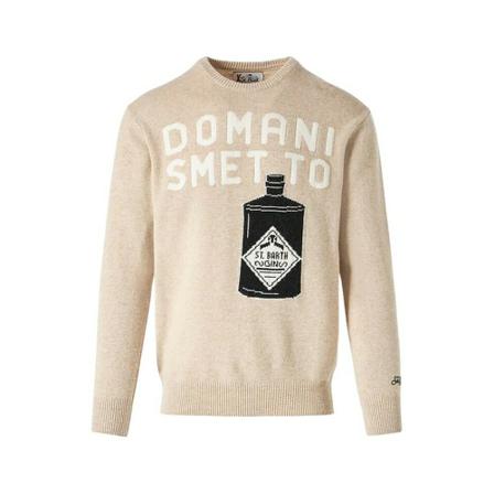 Saint Barth, Round-neck Knitwear Beige, Heren, Maat:M