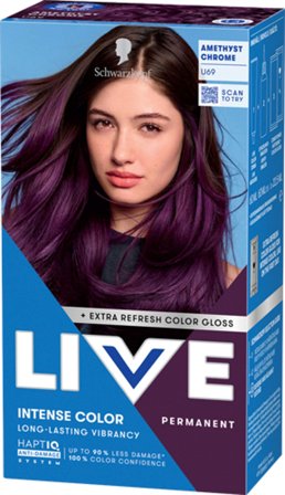 Schwarzkopf LIVE Intense Color U69 Amethyst Chrome (W) U69 Amethyst Chrome, Hår, Hårfarve, Permanent Hårfarve
