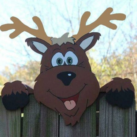 1 st Elk Trästaket Dekoration, Perfekt Dekor Hållbar Gräsmatta Trädgård