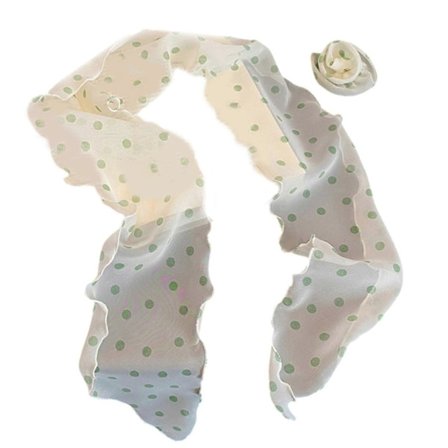 Elegant Prikket Silketørklæde Alsidigt Silketørklæde Halstørklæde til Kontor og Hverdag Enkelt Matchende Dametilbehør Hvide prikker