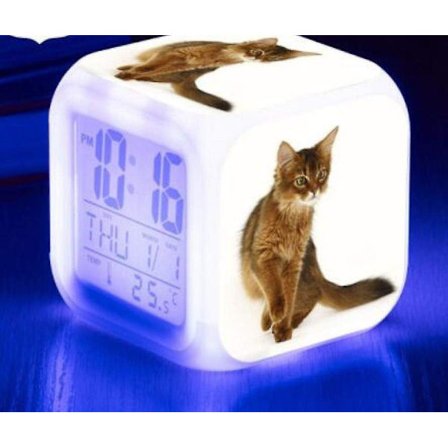 Børnealarmur Farverig Lysende Søde Katte Temperaturkalender Led Delikat Kreativ Alarm Legetøjsur Digital (Farve: B)