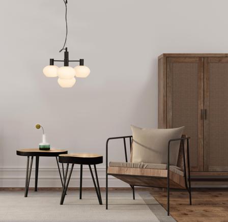 Aneta Lighting BELL taklampe 4-lys, svart/hvit, 4 x E14