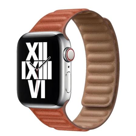 Läderrem för Apple Watch Band 44mm 40mm 45mm 41mm Magnetlänkarmband iWatch Ultra 49mm Seires 8 7 6 SE 5 4 3 42mm Saddle brown For 41mm 40mm 38mm
