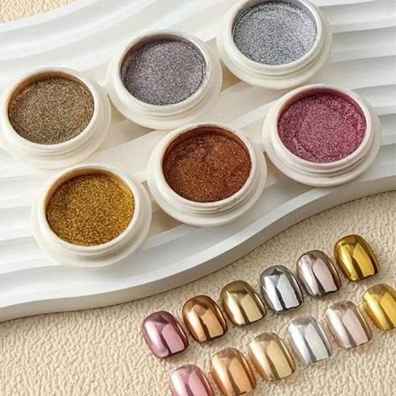 6-Färgs Nagellack Magisk Spegelpulver - FT193-S2