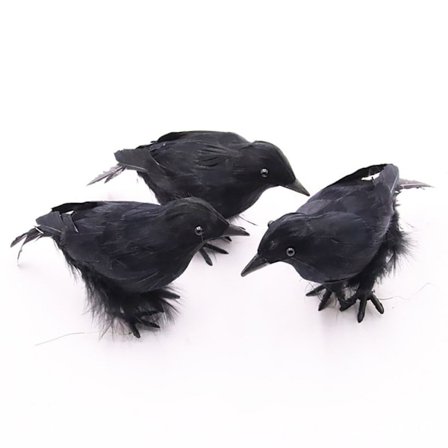 2/3 STK kunstige krager Naturtro sort fugl B-3 STK B-3 STK