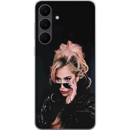 Kompatibelt Mobildeksel til Samsung Galaxy S25 FE Lady Gaga portrett med solbriller og dramatisk sminke i mørk glamorøs stil