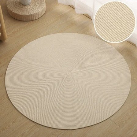 Rund matta, handvävd bomullsmatta 60*60cm