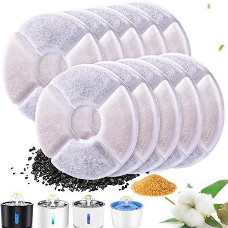 Katt Vannfontene Filter, 10PCS Vannfontene Filter Rund Rep