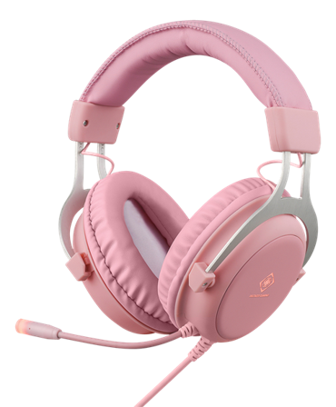 Deltaco PINK LINE PH85 Stereo gaming headset, 57mm drivers, pink