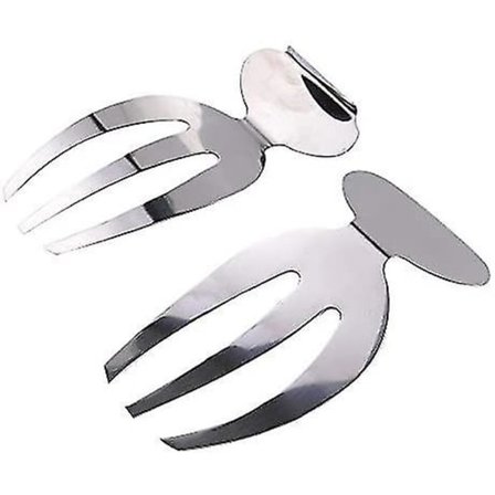 2 Salladshänder Rostfritt Stål Salladsbestick Kökshjälp Pasta Serveringsbestick