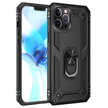 Iphone 12 Pro Max Hybrid Skal Med Finger Ring - Svart Svart