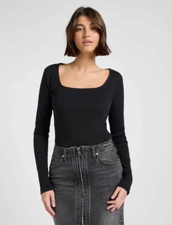 Lee Jeans Ls Square Neck - Black - L