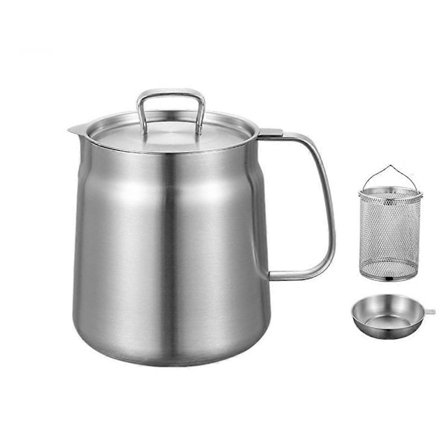 2L Oliefilter Multifunktionel Friturekurv Stor Kapacitet Oliefilter Gryde