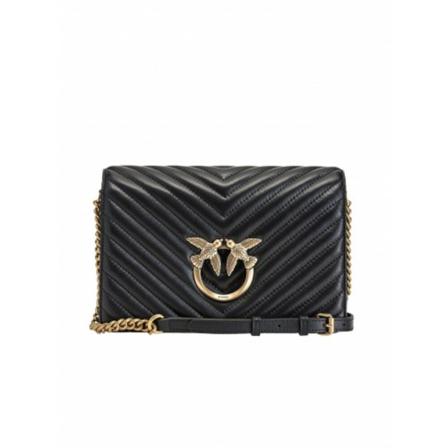 Pinko, Quilted Rigid BAG Czarny, Kobieta, Rozmiar: ONE Size