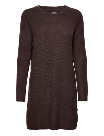 Onlcarol L/S Dress Knt Noos Brown ONLY