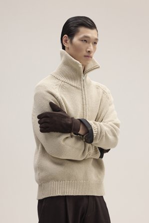 NN.07 Suede Rib Glove Handschuhe Herren Braun Leder