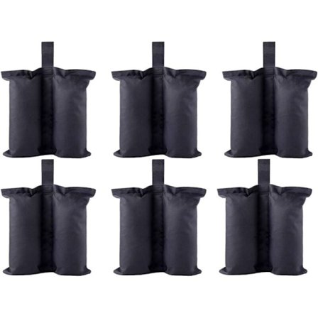 Premium Kraftiga Painopussit Välittömään Suojaan - Hiekkapussi Telttajalkoihin, Pop-Up Katokseen, Painotettu Jalkapussi (Koko M - 6, Musta)