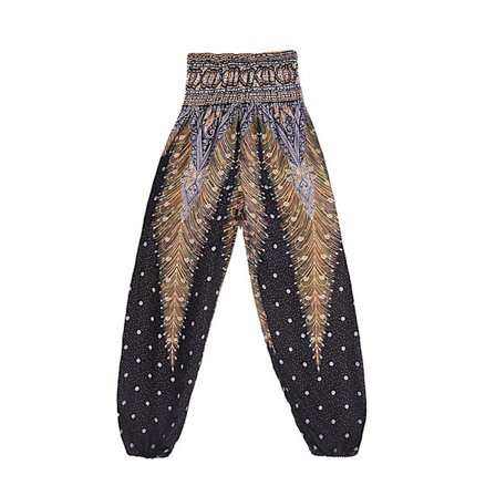 Boho Yoga Bukser til Kvinder - Printede Pilates Bukser med Løs Pasform og Baggy Harem Stil - Perfekt til Strand, Yoga, Dans og Mere