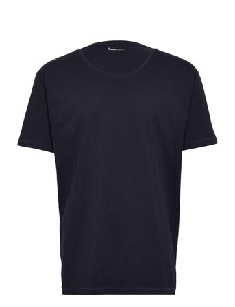 Basic Loose Fit O-Neck Tee Gots Blue Knowledge Cotton Apparel