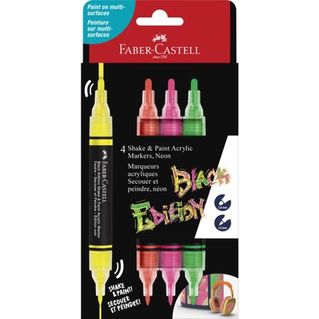FABER-CASTELL Fiberpenna shake&paint neon 4/fp - Lyreco - Skola och förskola - Pennor och tillbehör - Fiberpennor - Special