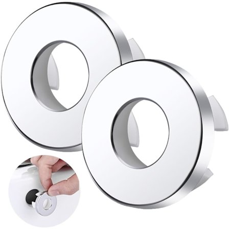 Pakke med 2 afløbsdæksler til vask, afløbsring til vask, dæksel til overløbshul i vasken