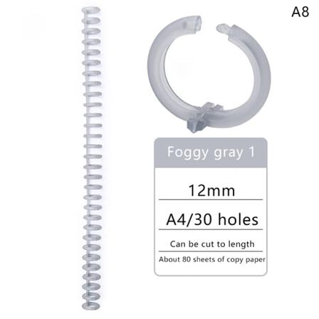 30 huller plastikspiralringe til A4-papir til notesbogspapir A8