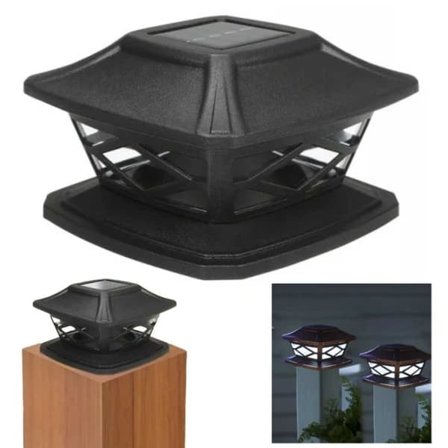 4 kpl Aurinkokennovalaisin Muurille ja Pylväälle – LED Puutarhavalaisin Musta_qq