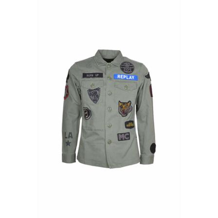Replay Denim Shirts grön, Herr, Herr, Storlek: L