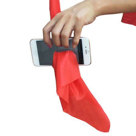 Magiske tricks tørklæde gennem telefon tricks sjove silke trick legetøj til tryllekunstnere gag legetøj fest rekvisit