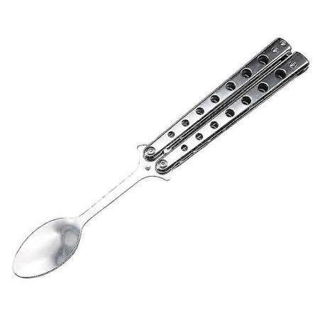 Butterfly Træner Ske Foldbar Rustfrit Stål Butterfly Trænings Stil Ske Oplukker Bestik Redskab Til Rejser