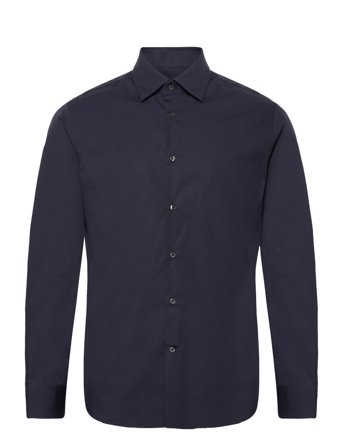 Slim Fit Stretch Cotton Shirt Skjorte Business Marineblå Mango*Betinget Tilbud