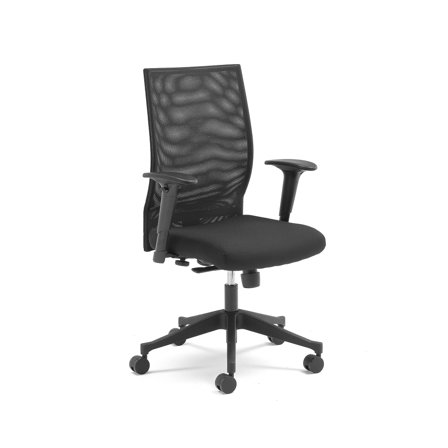 Bürostuhl MILTON, mit Netzrückenlehne, Textilbezug schwarz