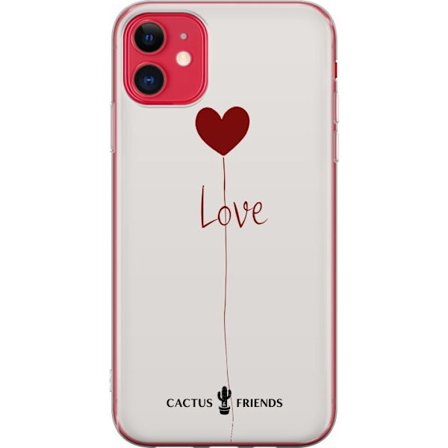 Yhteensopiva Puhelinkuori Apple Apple iPhone 11 Cactus and Friends - Love Balloon Minimal