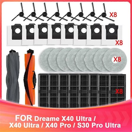 Til X40 Ultra /X40 Ultra Complete / X40 Pro / S30 Pro Ultra Støvsuger Dele Hovedbørste Sidebørste Fil