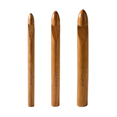 Paksu Virkkuukoukku-setti Puuta 15mm 20mm 25mm Ergonomiset Jumbokoukut Paksuille Langoille tai Kangasnauhoille-FM-