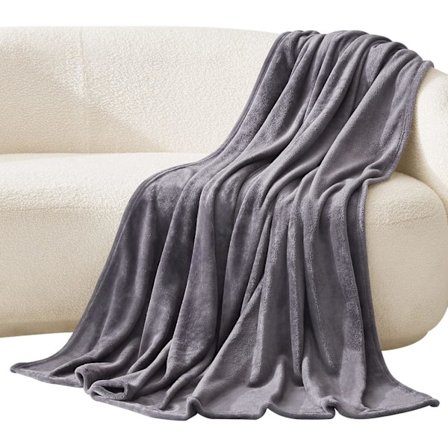 Fleece-peitto 230 x 230 cm Sohvapeitto Pehmeä ja Lämmin Fleece-peitto, Nukkainen Plush Mukava Flanellipeitto ja Heittopeitto, Harmaa