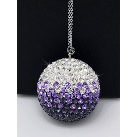 Violetti kristallikuula auton taustapeilin koriste, violetti strassi ripustus auton koriste, Bling auton tarvikkeet, Crystal Sun Catcher koriste 