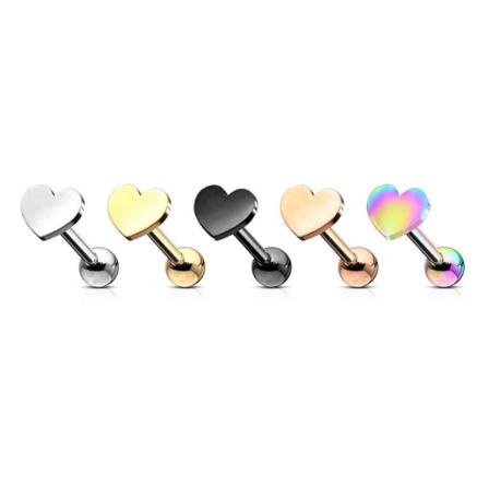 Hjärtformad Tragus/cartilage Piercing/studa Ip-316l Stål (5 Val) 3 Svart