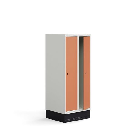 Elevskåp ROZ, 2 sektioner, inkl. sockel, 1510x600x550 mm, korall