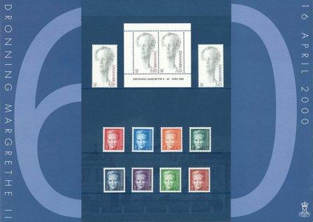 Danmark 2000 - Dronning Margrethe 60 år - Mappe - Postfrisk