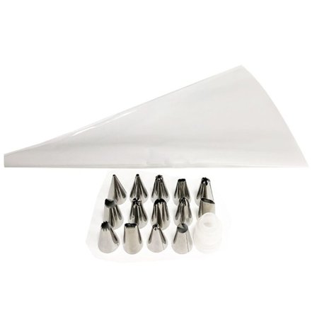 Sprøytepose og kakedekorasjonstilbehørsett Baketilbehør Hvit KLB