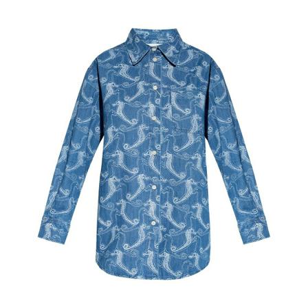 Samsøe Samsøe ‘Eilish’ denim shirt , Blauw , Dames , Maat: S/M