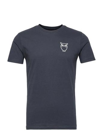 Alder Owl Chest Tee - Gots/Vegan Blue Knowledge Cotton Apparel