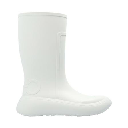 Salvatore Ferragamo, Rain boots with logo Wit, Dames, Maat:37 EU